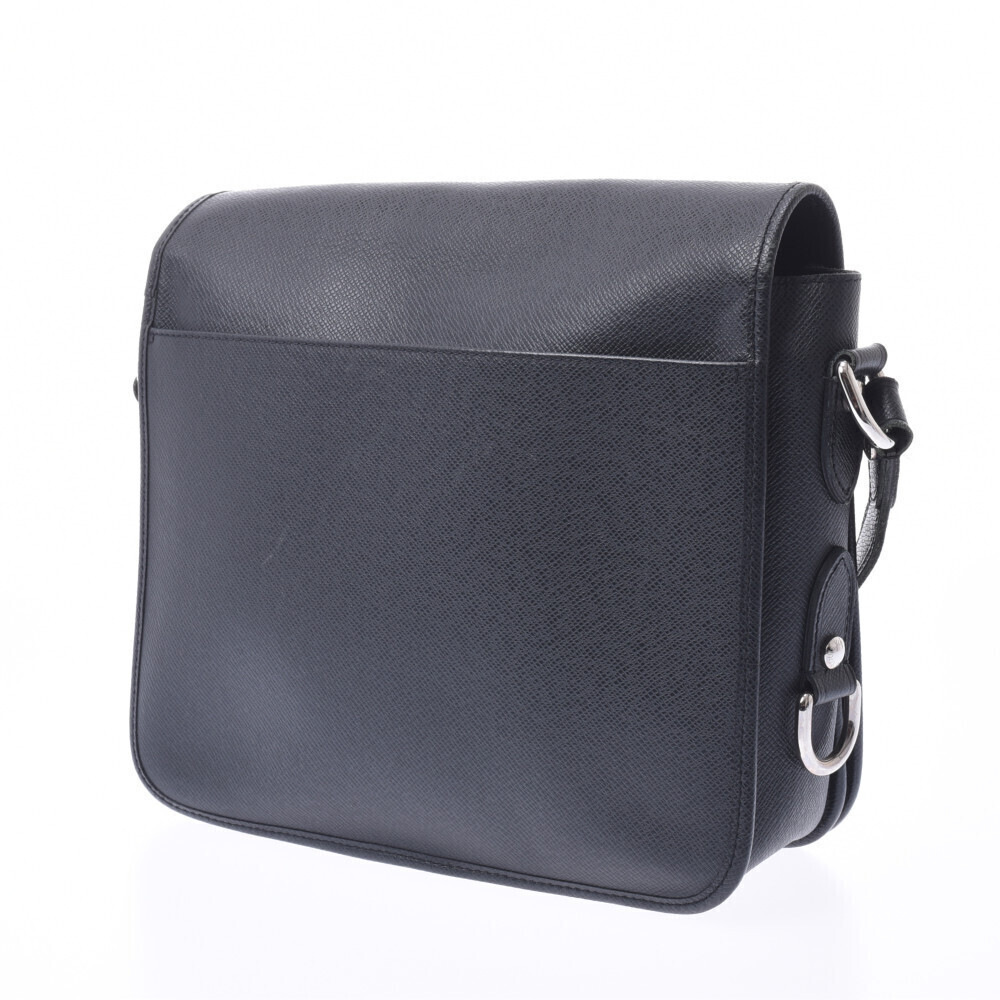 Louis Vuitton Bag Leather Andrey Ardoise Taiga Shoulder Black